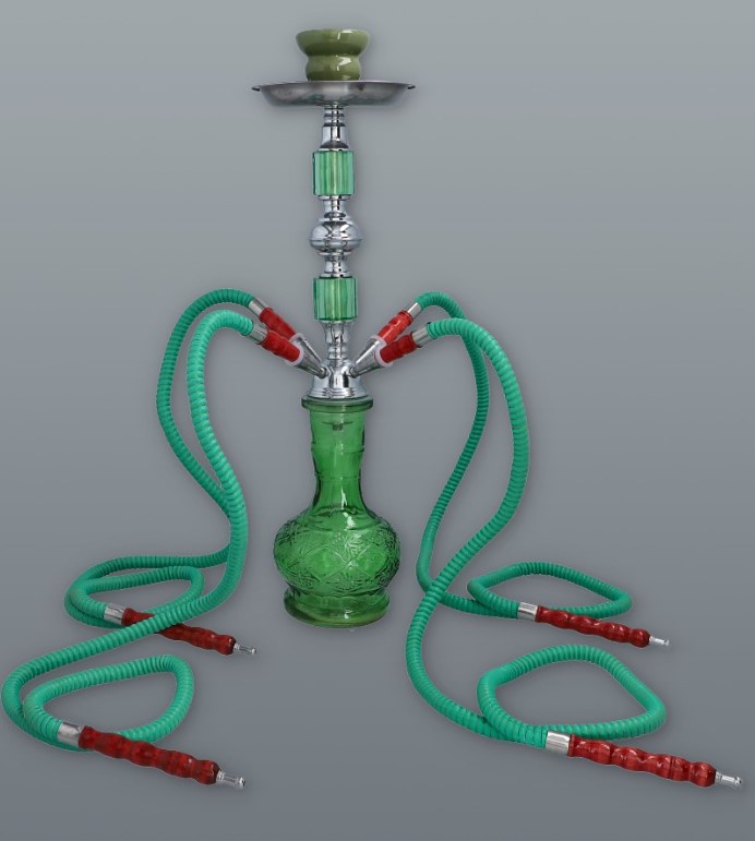 Hookah zöld vízipipa 4 csöves 44 cm